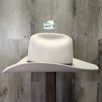3X Wool Felt Western Hat, Leather Hat Band, Box *vgc, older, mnr inner brim stain, clean, rippled edge, glitter
