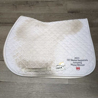 Jumper Saddle Pad "2022 CET" *gc, v.stained, dingy, rubs, pills, puckers, older
