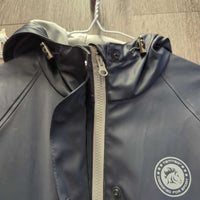 Long Rain Jacket *vgc, mnr residue, stains & scratches, Finicky Zip @ Bottom

