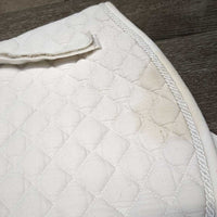Quilt Jumper Pad, tabs, piping *gc, clean, dingy, puckers, stains, rubs, pilly
