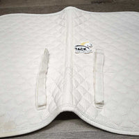 Quilt Jumper Pad, tabs, piping *gc, clean, dingy, puckers, stains, rubs, pilly
