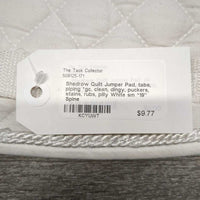 Quilt Jumper Pad, tabs, piping *gc, clean, dingy, puckers, stains, rubs, pilly
