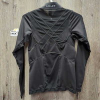 LS Sun Shirt, 1/4 Zip Up, Mesh Sleeves *xc, mnr threads, seam puckers
