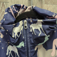 Mid Length Light Riding Jacket, mesh lining, zipper, attached hood, back snaps *vgc, clean, cuff stains, wpf
