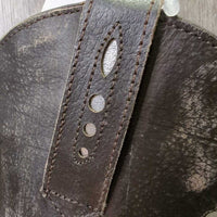 JUNIORS Square Toe Distressed Western Boots *xc/vgc, clean, rubs
