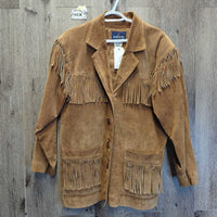Suede Western Fringe Jacket, buttons *vgc, mnr cuff stains & edge rubs
