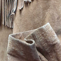 Suede Western Fringe Jacket, buttons *vgc, mnr cuff stains & edge rubs
