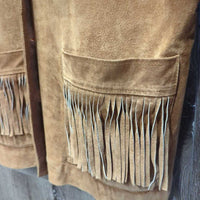 Suede Western Fringe Jacket, buttons *vgc, mnr cuff stains & edge rubs
