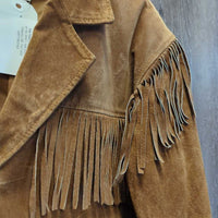 Suede Western Fringe Jacket, buttons *vgc, mnr cuff stains & edge rubs
