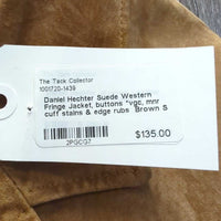Suede Western Fringe Jacket, buttons *vgc, mnr cuff stains & edge rubs
