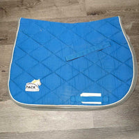 Quilt Jumper Saddle Pad, tabs *gc, clean, faded, puckers, stains, rubs, pills, holey edges

