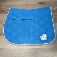Quilt Jumper Saddle Pad, tabs *gc, clean, faded, puckers, stains, rubs, pills, holey edges
