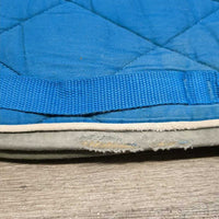 Quilt Jumper Saddle Pad, tabs *gc, clean, faded, puckers, stains, rubs, pills, holey edges
