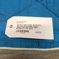 Quilt Jumper Saddle Pad, tabs *gc, clean, faded, puckers, stains, rubs, pills, holey edges
