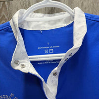 SS Show Shirt, 1/4 Snap Up, Snap Collar, Bling *vgc, bubbled collar
