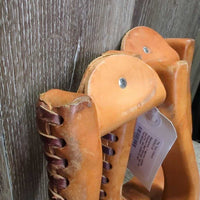 Narrow Leather Western Bell Stirrups *vgc, mnr scuffs, dirt, stains & rubs
