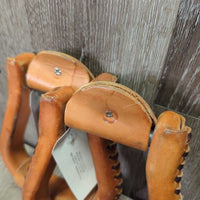 Narrow Leather Western Bell Stirrups *vgc, mnr scuffs, dirt, stains & rubs
