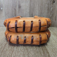 Narrow Leather Western Bell Stirrups *vgc, mnr scuffs, dirt, stains & rubs
