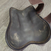 Open Front & Hind Leather Boots, velcro *vgc, clean, mnr rubs, residue, scuffs & scratches
