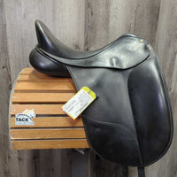 17" Adj *Blue M/W In Bates Isabell Werth, 2 Med/Lg Front Velcro Blocks, Synthetic Wool Flocking, Front & Rear Gusset Panels, Flaps: 16"L x 11"W, Serial # V0611637-44
