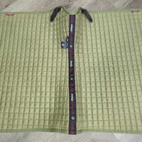 Set of 7: Microsuede Dressage Saddle Pad; Crochet Bonnet; 4 Polos & bag *vgc/xc, clean, mnr hair & rubs
