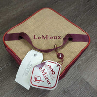 Set of 7: Microsuede Dressage Saddle Pad; Crochet Bonnet; 4 Polos & bag *vgc/xc, clean, mnr hair & rubs
