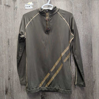 LS Light Fleece Lined Shirt, 1/4 Zip Up *gc, rubs, pills, clumpy, seam rubs/frays
