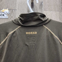 LS Light Fleece Lined Shirt, 1/4 Zip Up *gc, rubs, pills, clumpy, seam rubs/frays
