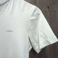 SS Show Shirt, 1/4 Button Up, bling *vgc,/gc pulled sleeve seam-L, older?, faded tag, mnr seam puckers, mnr stains
