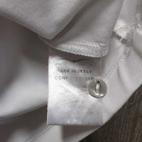 SS Show Shirt, 1/4 Button Up, bling *vgc,/gc pulled sleeve seam-L, older?, faded tag, mnr seam puckers, mnr stains
