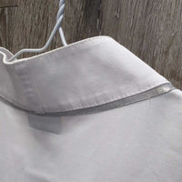 SS Show Shirt, 1/4 Button Up, bling *vgc,/gc pulled sleeve seam-L, older?, faded tag, mnr seam puckers, mnr stains
