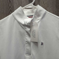 SS Hvy Show Shirt, 1/4 Button Up, Button Collar *vgc, rough neck seam edges
