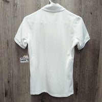 SS Hvy Show Shirt, 1/4 Button Up, Button Collar *vgc, rough neck seam edges
