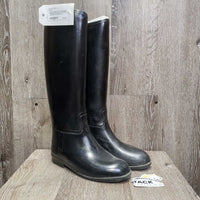 JUNIORS Tall Lined Rubber Riding Boots *vgc/xc, mnr scuffs, scractches & dirt
