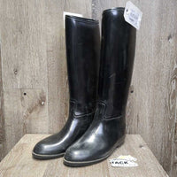 JUNIORS Tall Lined Rubber Riding Boots *vgc/xc, mnr scuffs, scractches & dirt
