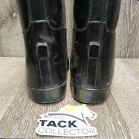JUNIORS Tall Lined Rubber Riding Boots *vgc/xc, mnr scuffs, scractches & dirt
