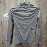 JUNIORS LS Shirt, 1/4 Zip Up *vgc/gc, seam puckers, fading/cracking logo
