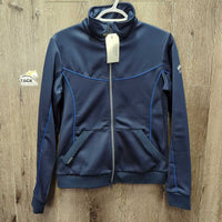 Light Fleece Lined Jacket, Zipper *gc, clumpy, hiary, puckered piping, older

