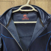 Light Fleece Lined Jacket, Zipper *gc, clumpy, hiary, puckered piping, older
