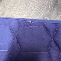 Thick Quilt Dressage Saddle Pad, Piping *gc, residue, stains, hairy, rubs, unstitched seams, pills, faded, frayed binding
