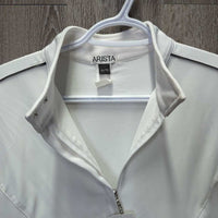 SS Polo Show Shirt, 1/3 Zip Up, Snap Collar *vgc/gc, older, pits, seam puckers
