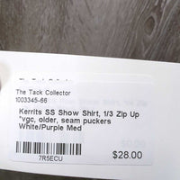 SS Show Shirt, 1/3 Zip Up *vgc, older, seam puckers
