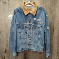 Hvy Jean Jacket, Leather Collar "Canadian Supreme" *vgc, mnr hair, threads
