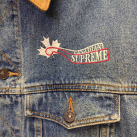 Hvy Jean Jacket, Leather Collar "Canadian Supreme" *vgc, mnr hair, threads
