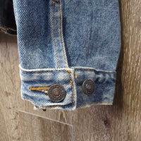 Hvy Jean Jacket, Leather Collar "Canadian Supreme" *vgc, mnr hair, threads
