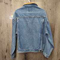 Hvy Jean Jacket, Leather Collar "Canadian Supreme" *vgc, mnr hair, threads
