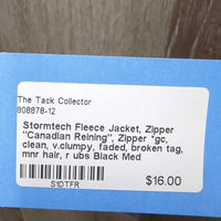 Fleece Jacket, Zipper "Canadian Reining", Zipper *gc, clean, v.clumpy, faded, broken tag, mnr hair, r ubs
