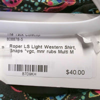 LS Light Western Shirt, Snaps *vgc, mnr rubs
