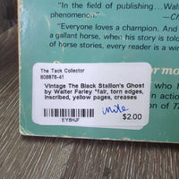 Vintage The Black Stallion's Ghost by Walter Farley *fair, torn edges, inscribed, yellow pages, creases
