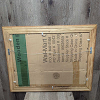 2 Horse Puzzle Pictures, Hvy Wood Frame *vgc, loose back, wavy pieces, mnr chips
